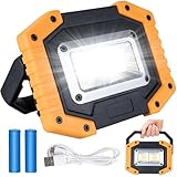 Bizcasa LED Arbeitsstrahler Wiederaufladbare 30W,2000lm Tragbares Wasserdichter Baustrahler Akku USB...