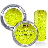 Aufbaugel Glitter Builder Gel Neon Chunky Gelb Nagelgel Nageldesign Nails HEMA Frei RM Beautynails...