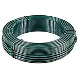 Flandria Spanndraht, kunststoffbeschichtetes Metall, grün, Ø 2,7 mm, Rolle 50 m, PVC-beschichteter...