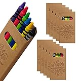 Wpro Kids Wachsmalstifte 10-er Set | Gastgeschenk Kindergeburtstag Mitgebsel | Crayons in 6 Farben |...