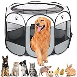 Welpenlaufstall Tierlaufstall Faltbar für Kleintiere Hunde Katzen, Tragbarer Laufstall Hund,...