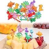 18pcs Obstgabel Kinder Dinosaurier Obstgabel, Obstgabel Kinder, 3D Dinosaurier Zahnstocher, Mini...