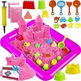 Set Magic Sand Kinder 1,5 kg + Formen kinetischen Sand Kinder 3 4 5 Jahre bunt sensorischer Sand...