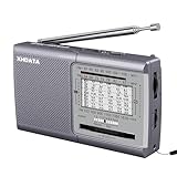 XHDATA D219 UKW/FM/AM Radio Batteriebetrieben Weltempfänger Mini Radio,Radio Retro für Haushalt...