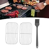 lvifloae 2Pcs Barbeque Wire Mesh Net Grill Grid mit Basting Brush, Edelstahl Wearproof Portable...