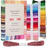 Stickgarn Set 100 Farben je 5 Meter: Schönes Garn zum Sticken, Knüpfen, Flechten, Basteln, Häkeln...