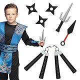 Boland 50433 - Ninja Waffenset, 7 Stück, Spielzeug Waffen im Set, Accessoires, Zubehör für...