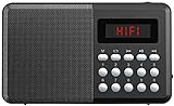 auvisio Mini Radio: FM-Taschenradio, Bluetooth, MP3-Player, Display, USB, microSD & Akku (Radio mit...