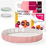 Happy Lemuro Tarteform 28 cm - Design Quicheform Keramik | Obstkuchenform | Auflaufform rund | Pie...