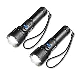 LQWELL® Taschenlampe LED USB C Aufladbar, Extrem Helle Zoombares Taktische Taschenlampen mit 5...