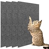 4 Stück Kratzmatte Katze 30x60 cm, Kratzbrett Katzenspielzeug Selbstklebend, Kratzteppich...