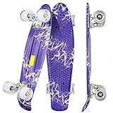 WeSkate Mini Cruiser Skateboard Komplettes Retro Skateboard Vintage Skateboard mit Kunststoffrand...