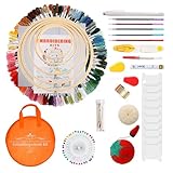 Stickset mit Reifen, Stickset für Stickerei, komplettes Stickset für Anfänger,...