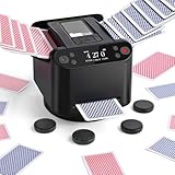 Automatischer Kartenmischer und Austeiler, 360° Drehung für 1–2 Decks, Kartenmischmaschine...