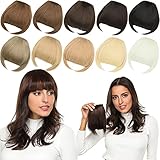 PARXITN Pony Haare Clip in Pony Haarverlängerungen Synthetische Flat Bang mit Schläfen Front Face...