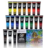 Artecho Acrylfarben Set 18 x 36 ml, Acrylic Paint Set, Wasserfest und Lichtecht, Schnell Trocknend,...