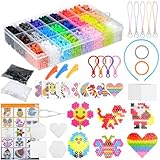 WuGU 6300 Stück Bügelperlen Set, 24 Farben Bügelperlen 5mm Nachfüllset Steckperlen, Komplette...