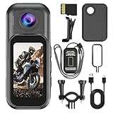 7JI Körperkameras 4K 180°Drehbar mit Ladekoffer,2400mAh Pocket Action Kamera,30m/98ft...