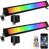 RGB LED Strahler, 2 Stück 50W RGB LED Wallwasher Licht mit Fernbedienung und Bluetooth APP, LED Bar...