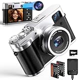 5K Digitalkamera, NEZINI 48MP Fotoapparat Digitalkamera mit Doppelobjektiv, Vlogging Kamera mit 32G...