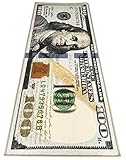 HUAHOO Money Rugs – Teppich für Wohnzimmer, Küche, Waschküche, Schlafzimmer, Bad, 56 x 145 cm