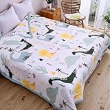 FANSU Tagesdecke 140x200 Bettüberwurf, Mikrofaser Cartoon-Dinosaurier Bettdecke, Doppelbett...