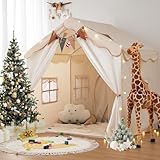 besrey 2 IN 1 Kinderzelt, Kinder Spielhaus Indoor mit Matte und Lichtern, Kinder Bettzelt,Spielzelt...