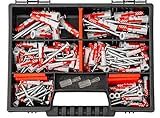 Fischer DuoPower Set Dübel + Schrauben mit Bits, 162 Teiliges Dübelsortiment. Dübel in...