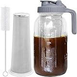 Kaltgebrühter Kaffeebereiter – 1,8 l dickes Glas, Mehrzweck-Maurerkrug, Deckel mit Griff und...