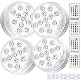 ALED LIGHT Unterwasser LED RGB Lichter, 4 Stück 13 LED Wasserdichte LED Leuchten Multi Farbwechsel...