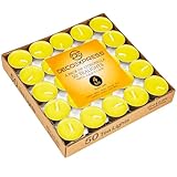 Deco Express Citronella Teelichter, 100er- oder 50er-Pack Duftkerzen Teelichter 4 oder 8 Stunden...