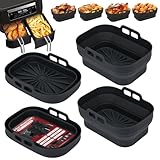 Alyvisun 4 Stück Airfryer Silikon Basket Wiederverwendbar Backform Air Fryer Silikonformen...