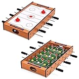 COSTWAY 2 in 1 Spieltisch, Multifunktionsspieltisch aus Holz, Multi-Spieltisch, Air Hockeytisch und...