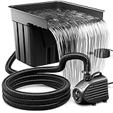 Biling Teich Wasserfall mit Teichfilter Komplettset, Pool Wasserfall mit 80W 4500L/H Teichpump,...