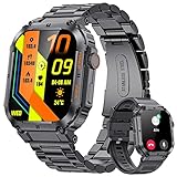 LIGE Smartwatch Herren Militärische mit Telefonfunktion,1.96'' HD Touchscreen,5ATM...