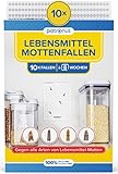 Lebensmittelmotten-Falle [10 Stück Vorteilspack] - Mottenfalle gegen Lebensmittel-Motten mit...