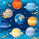 8 Stück Papierlaternen Planeten Sehr Verträumt Papier Lampions Set,Lampenschirm Sonnensystem...