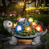 Linkax Geschenke für Frauen Mama Weihnachten, Solar Gartenfiguren Schildkröte Gartendeko für...