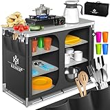 KESSER® Campingküche | Inkl. Tragetasche & Becherset | Campingschrank Faltschrank | mit...