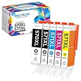 HALLOLUX 570XL 571XL Druckerpatronen für Canon 571 570 Multipack XL für Pixma MG5700 MG5750 MG5751...