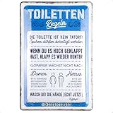 Nostalgic-Art Retro Blechschild, 20 x 30 cm, Toiletten-Regeln – Geschenk-Idee für die Toilette,...