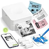 Mini Drucker PM230 Aufkleber Drucker Fotodrucker Thermodrucker Bluetooth mit 3 Rollen Etiketten für...