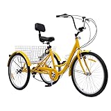 CHERIPOLI 24 Zoll 3 Räder Fahrrad Bike 7 Gang, Adult Fahrrad, Erwachsenendreirad, Dreirad für...