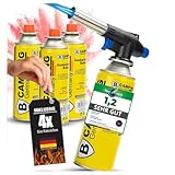MAGNUM ® Gasbrenner mit Kartusche 4x227g – Schweißbrenner max. 1300°C Temperatur – Lötlampe...
