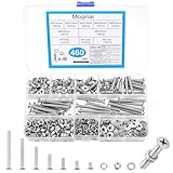 460 Stück M5 Schrauben Set, Flachkopfschrauben mit Muttern Sets, Edelstahl Senkkopfschrauben...