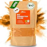 RheinNatur Bio Hagebutten-Pulver 500 g - 100% Bio Hagebutten gemahlen - Reich an Vitaminen,...
