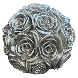 ZGM Beton Rosenkugel groß mit silberner Patina - eine ganz besondere Dekoration