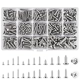440 Stück Blechschrauben Set, 304 Edelstahl Schrauben Set Sortiment, M6 M5 M4 M3 Holzschrauben Set...