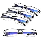TERAISE 4-Stücke Lesebrille Herren,Anti Blaue Lesebrille Leichte, Mode Komfortable Lesebrillen...