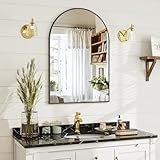 BEAUTYPEAK Bogen Wandspiegel mit Schwarz, 76x51 cm Bruchsichere Aluminiumlegierung Rahmen...